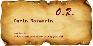 Ogrin Rozmarin névjegykártya